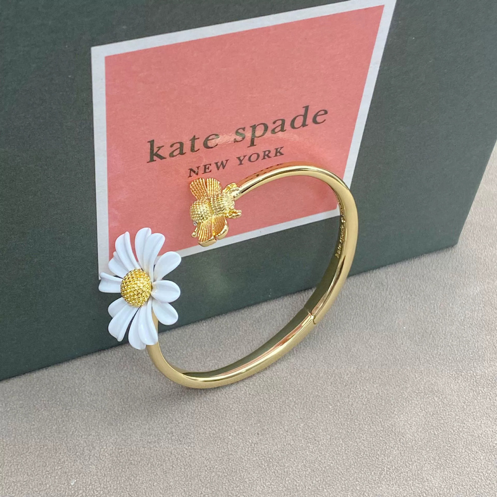 kate spade Candy Color Baked Enamel Daisy Bee Open Bangle Bracelet